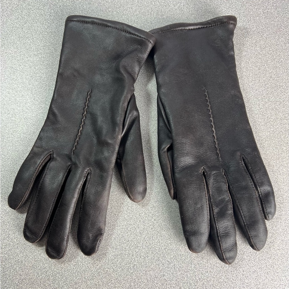 Vintage‎ Fownes Leather Gloves in Brown fully lined warm Driving size 7.5